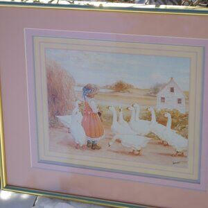 Cute Pink & Brass Country Picture